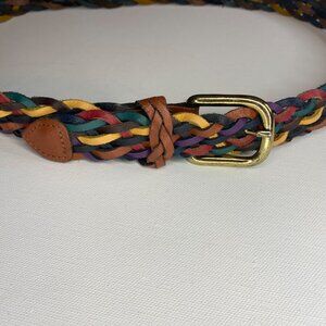 CAPEZIO ARGENTINA BRAIDED WOVEN LEATHER MULTICOLORED BELT